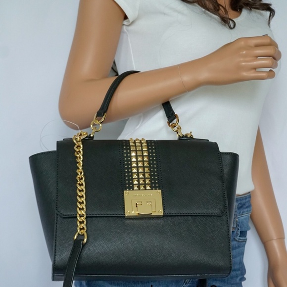 Michael Kors Handbags - NWT Michael Kors MD Leather Satchel Shoulder Black